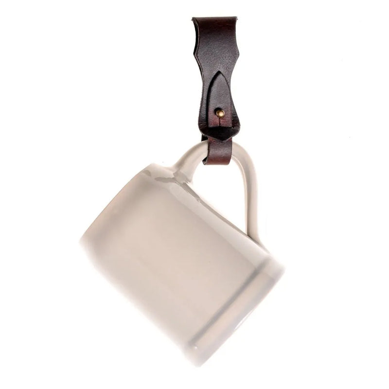 Leder Bierkrughalter, schwarz