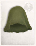 Średniowieczny filcowy kapelusz Bruno, zielony, mieszanka wełny