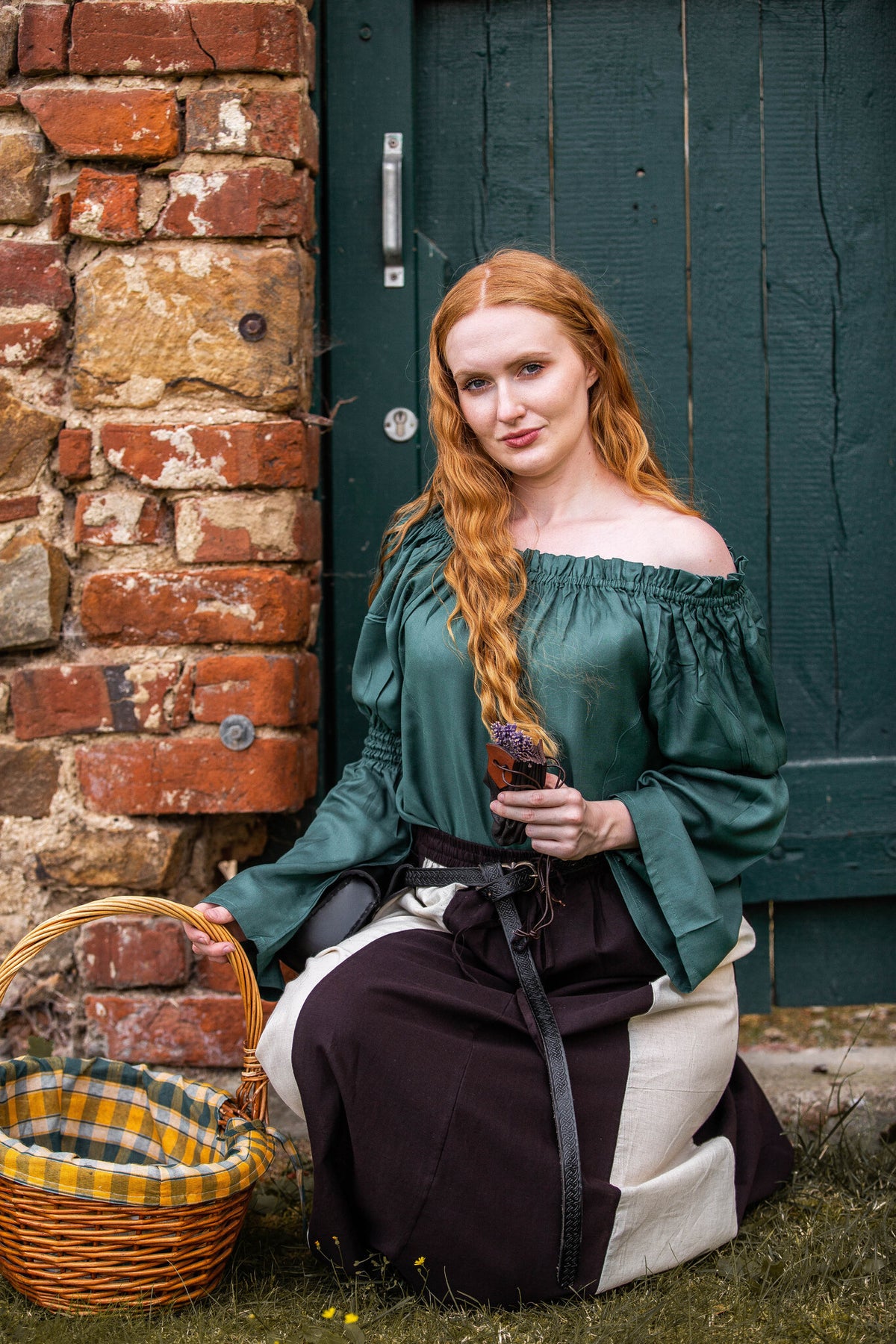 Bluzka renesansowa, zielona