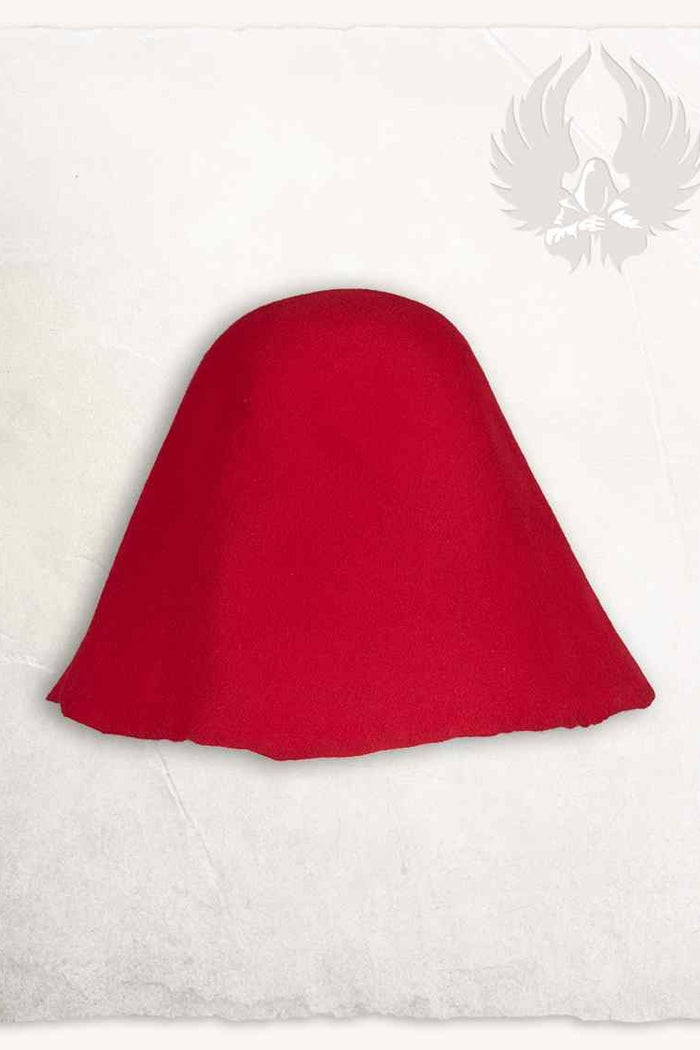 Medieval felt hat Bruno, red, wool mix