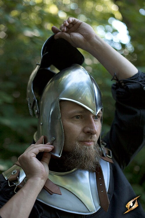 Visored barbuta, 1-1.2 mm