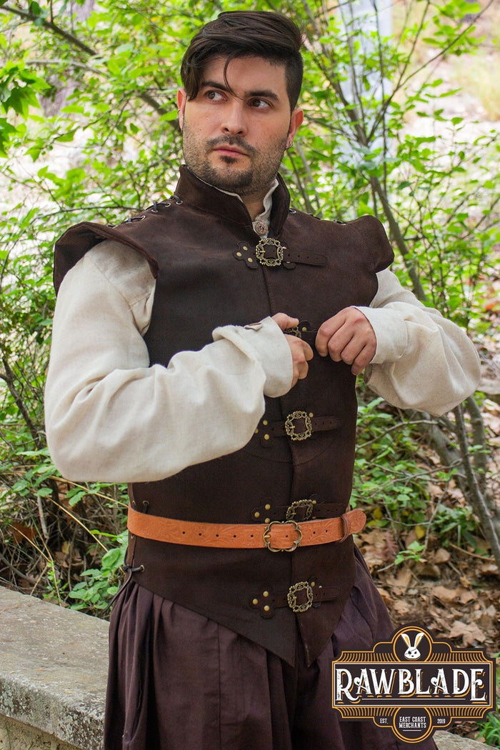 Diego kožený jerkin, hnedá