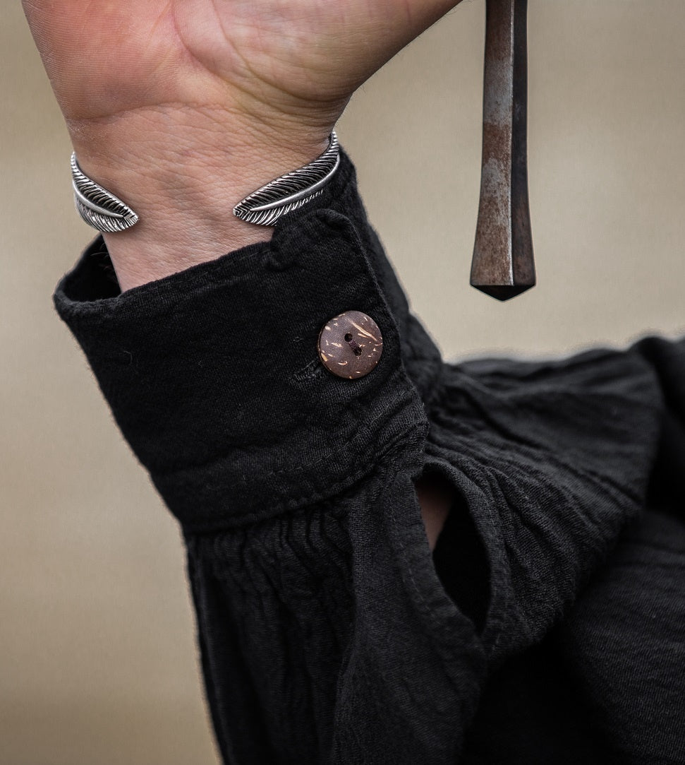 Middelalderlig skjorte, sort