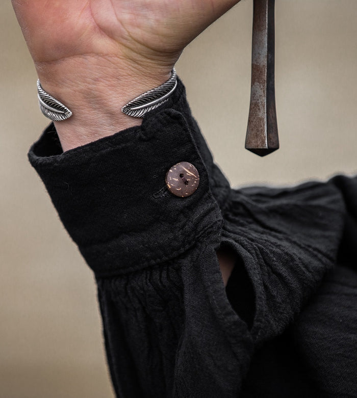 Middelalderlig skjorte, sort