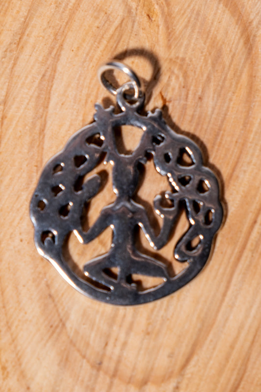 Cernunnos pendant, sterling silver