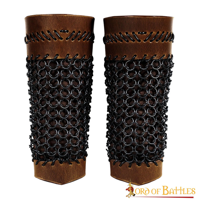 Leather monster hunter bracers with chainmail