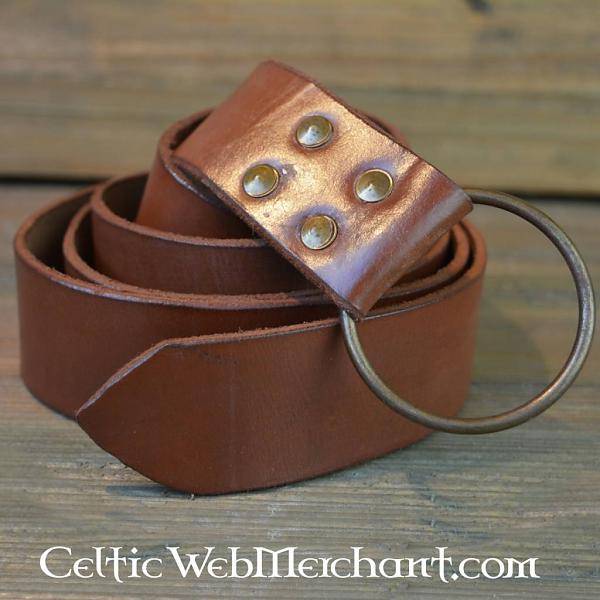 Cinturón con cierre de anilla, 150 cm, marrón