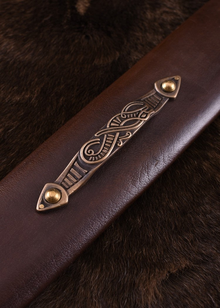 Épée Viking île Eigg acier de Damas, cuir poignée, semi-tranchant