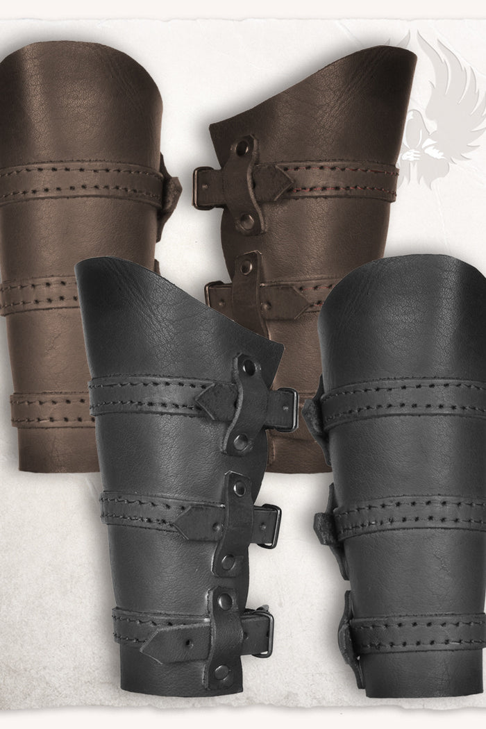 Leather bracers, underarm guards Simon, brown