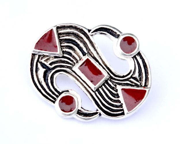 Fibula a S tardo-merovingia, bronzo argentato