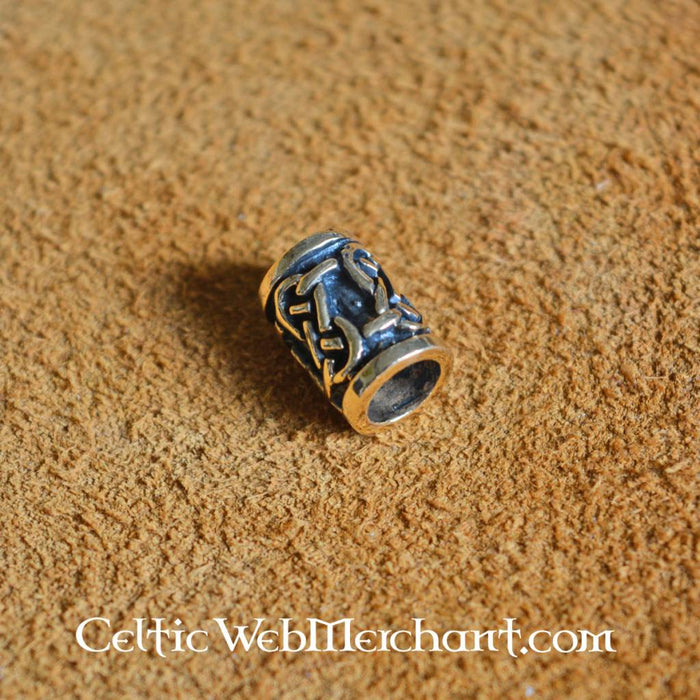 Traditional Celtic beard bead, bronze