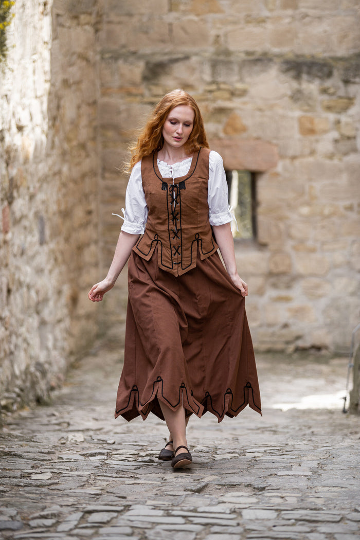 16e eeuwse doublet Christine, bruin