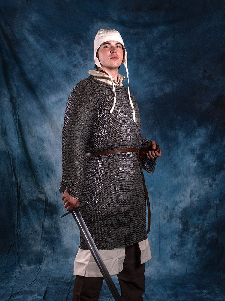 Hauberk, gemixt, platte ringen, ronde klinknagels 8 mm