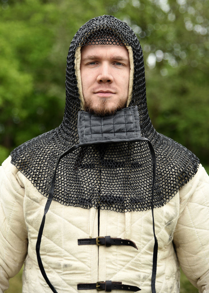 Ringbrynjehuva med fyrkantig ventail, bronserad, 8 mm