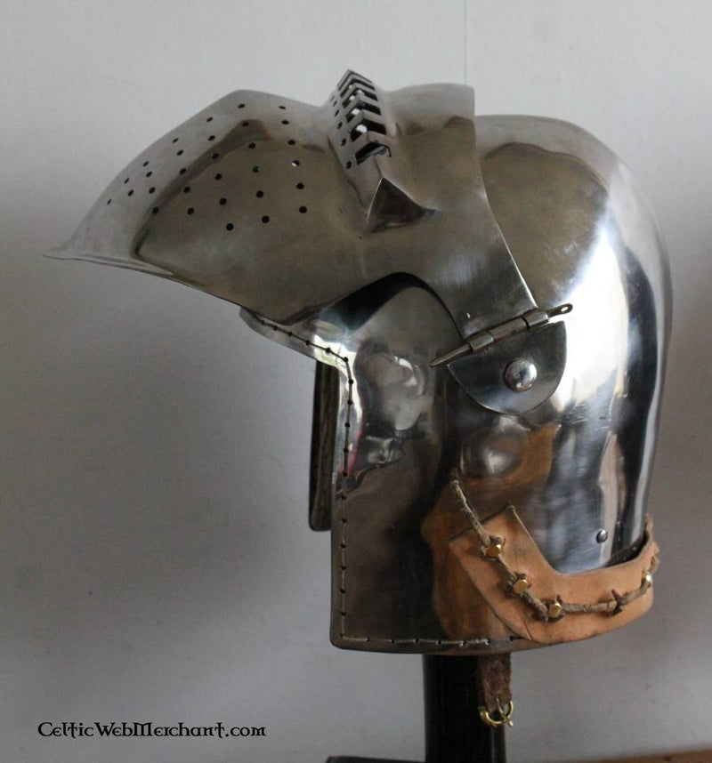 Spätmittelalterliche Bascinet, Ende 14. Jahrhundert, 2 mm (battle-ready)