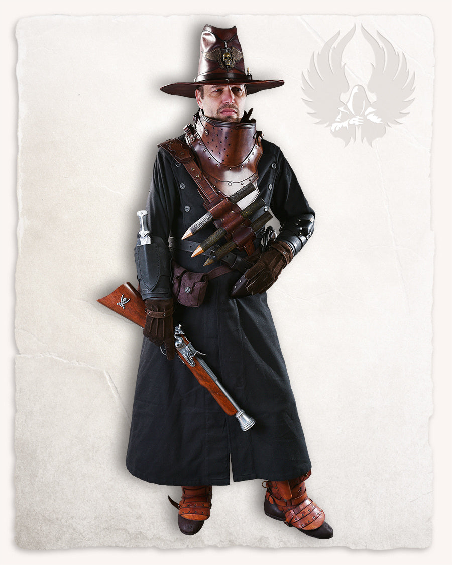 Geralt bracer voor werpmessen, onderarmbeschermer, zwart, rechts