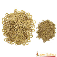1 kg anneaux de mailles en laiton, anneaux plats, rivets ronds, 9 mm