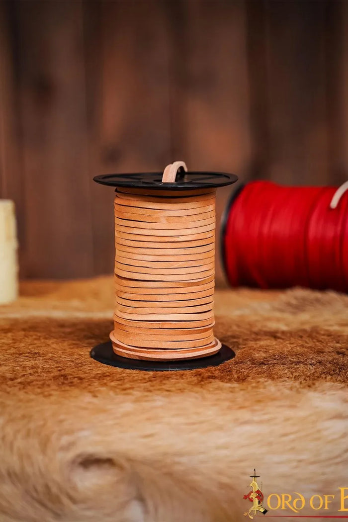 Natural leather cord, 50 meters