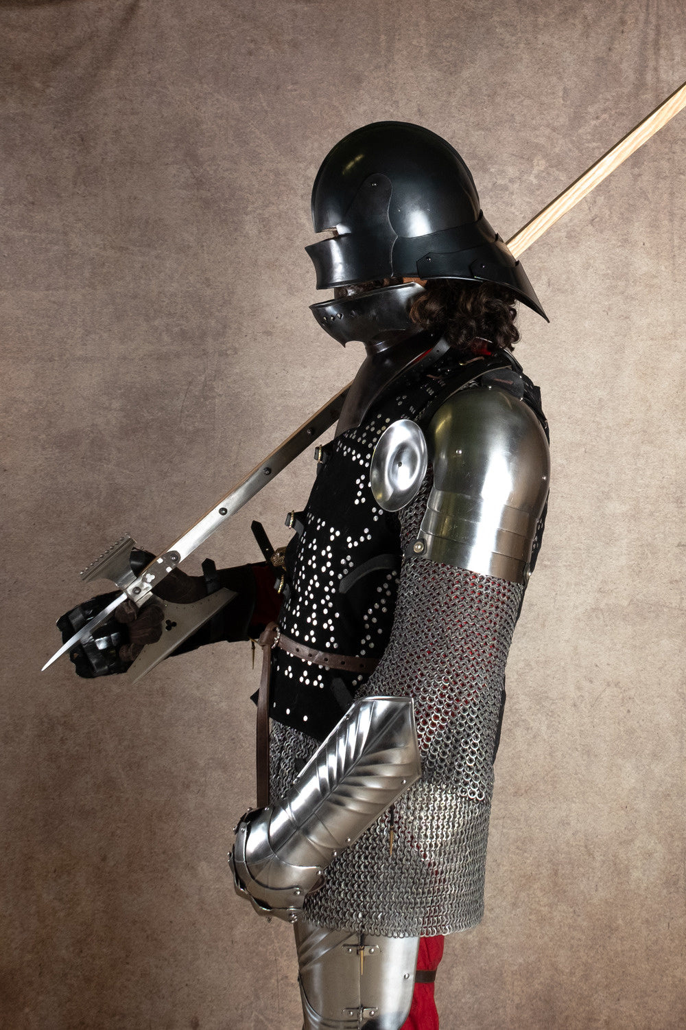 15. århundredes sallet, sort, 1,6 mm