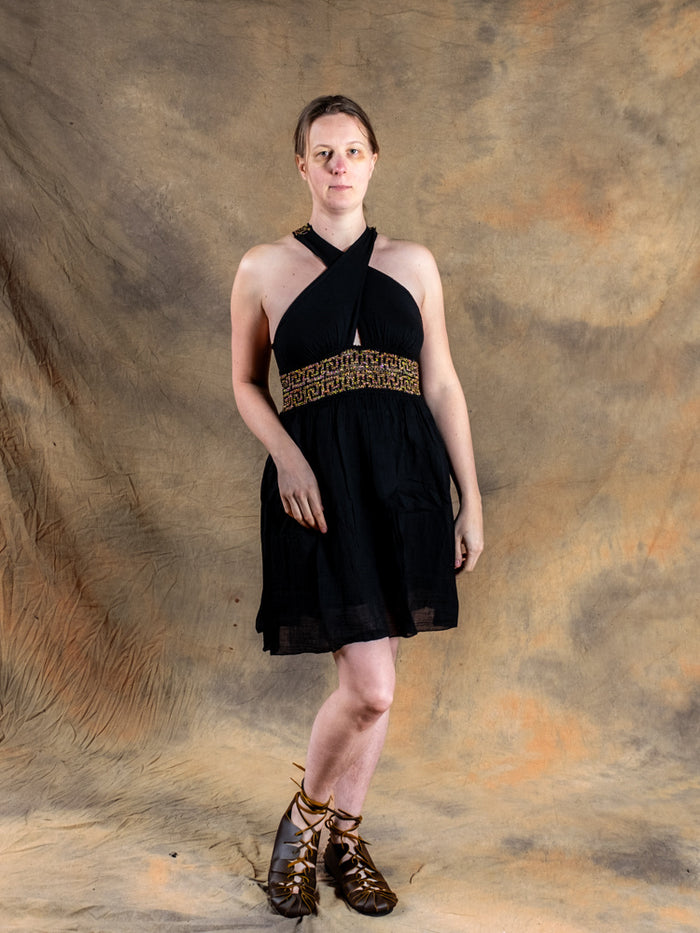 Goddess Dress Persephone, short, black