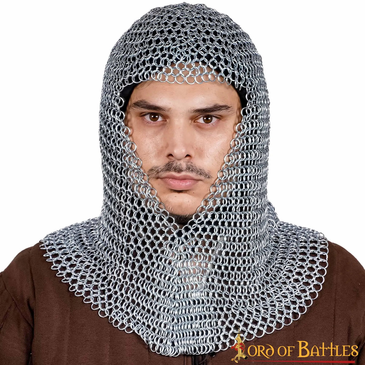 Coifa de cota de malha, galvanizada, argolas redondas sem rebites