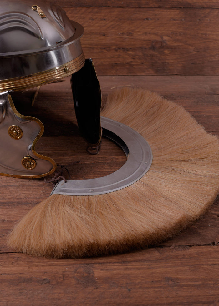 Romersk hjelmkam, hvid, metalbund