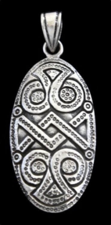 Shield brooch pendant, sterling silver