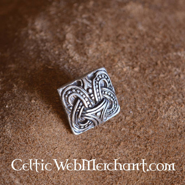 Finitura per cintura vichinga con nodo stile Borre, ottone