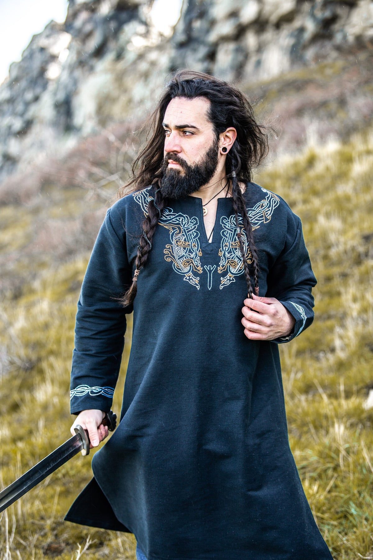 Tunic Viking jarl Hakon, black