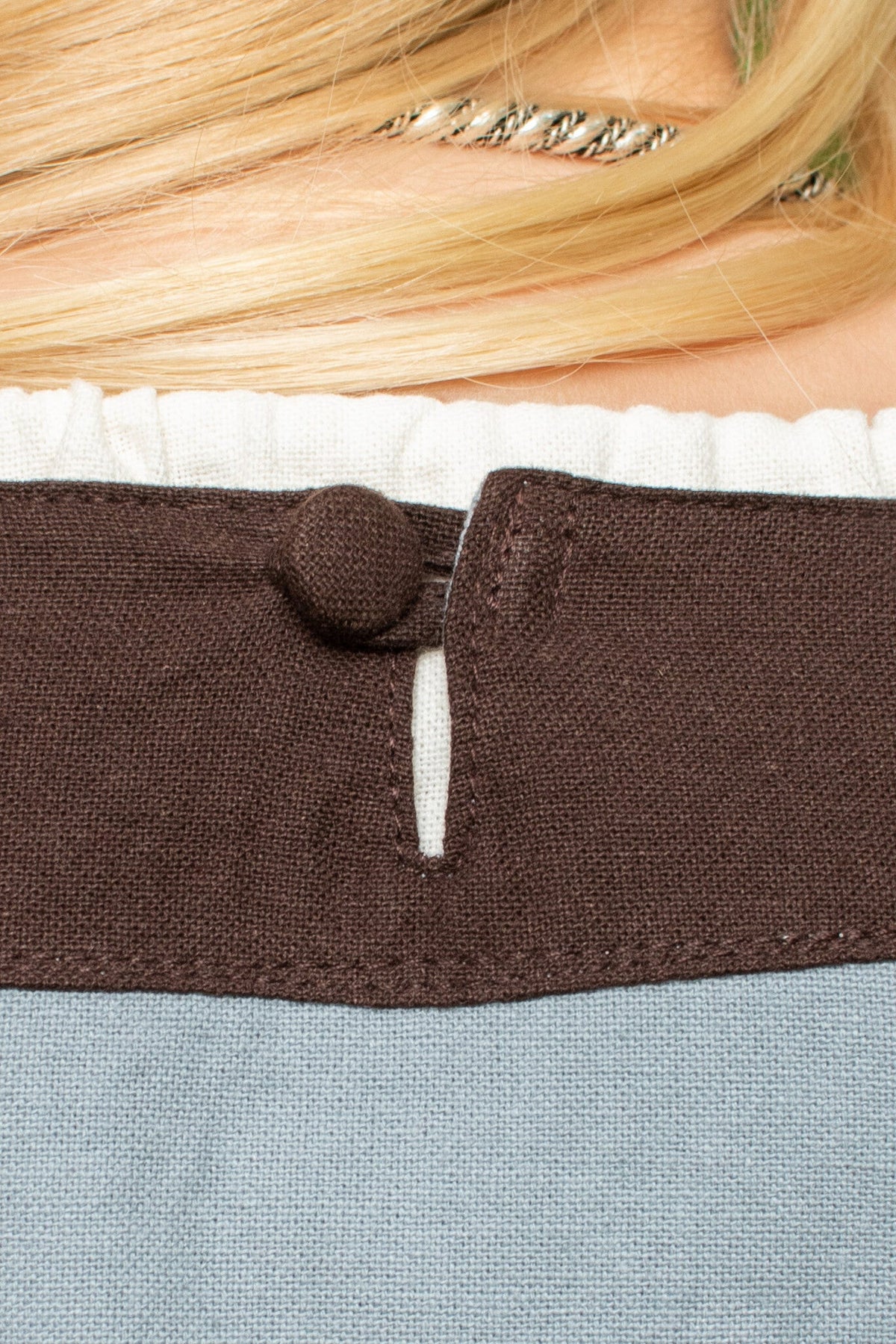 Frühmittelalterliches Kleid Clotilde, blau braun