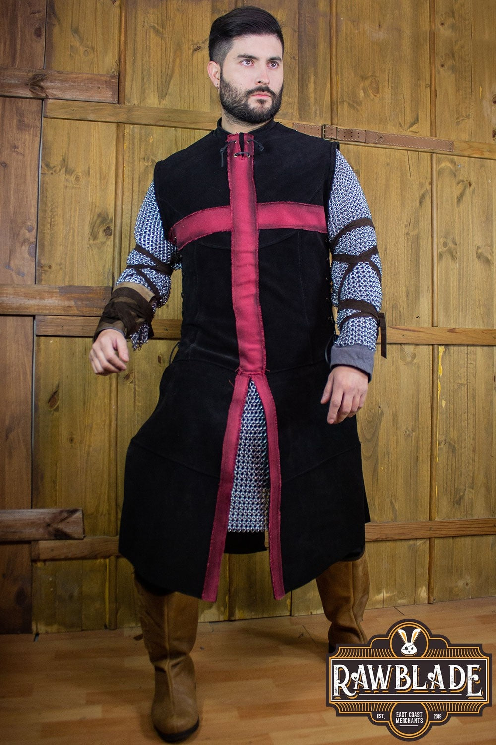 Templářský surkot - Černá/Červená
