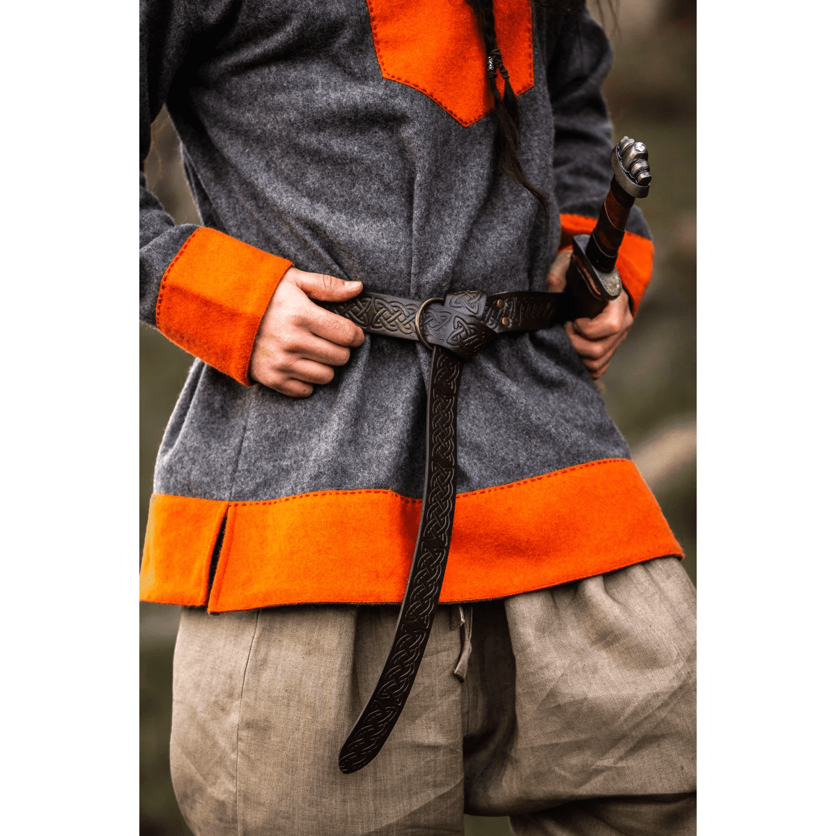 Keltische riem met ringsluiting,zwart