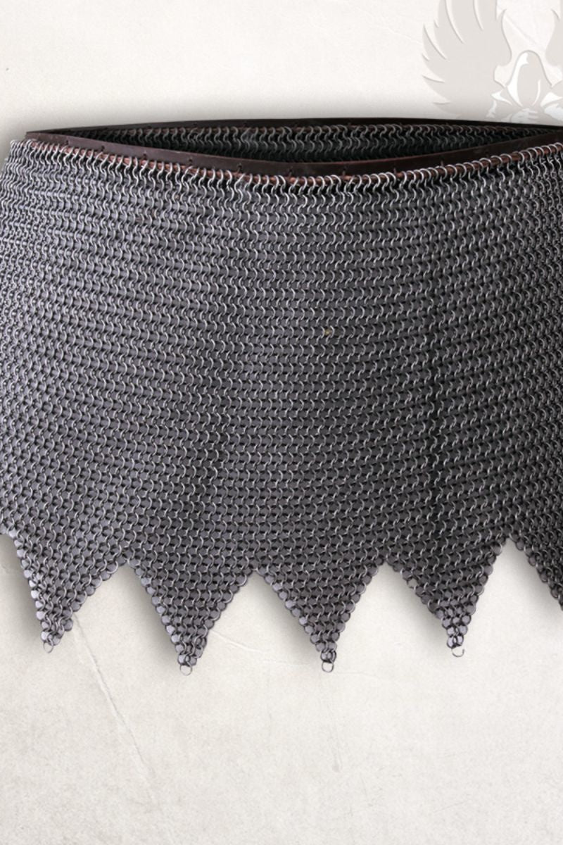 Richard chainmail skirt gousset, mild steel, butted, 8 mm
