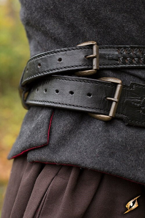 Ceinture d’épée tressée, noire