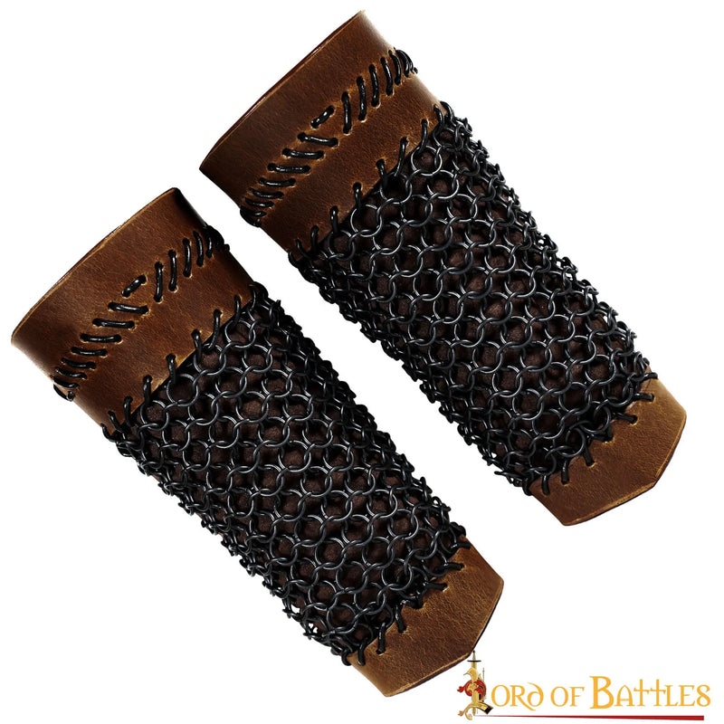 Leather monster hunter bracers with chainmail