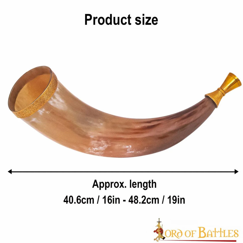 Viking roephoorn met messingen mondstuk