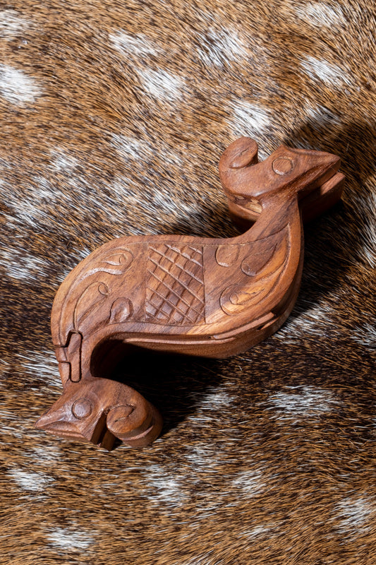 Jewelry box Celtic sea horse, wood