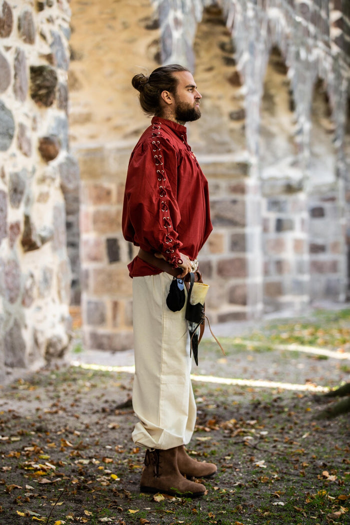 Piratenhemd mit Schnürung, rot