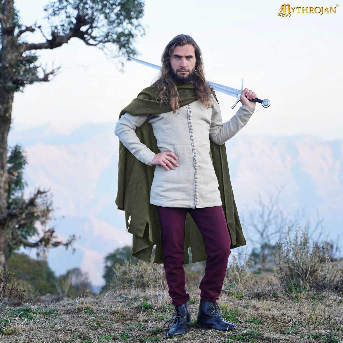 14. århundredes kappe Bockstenmanden, uld, grøn