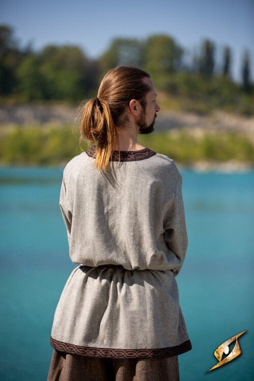 Tunic Hilmar, herringbone, grey, wool mix