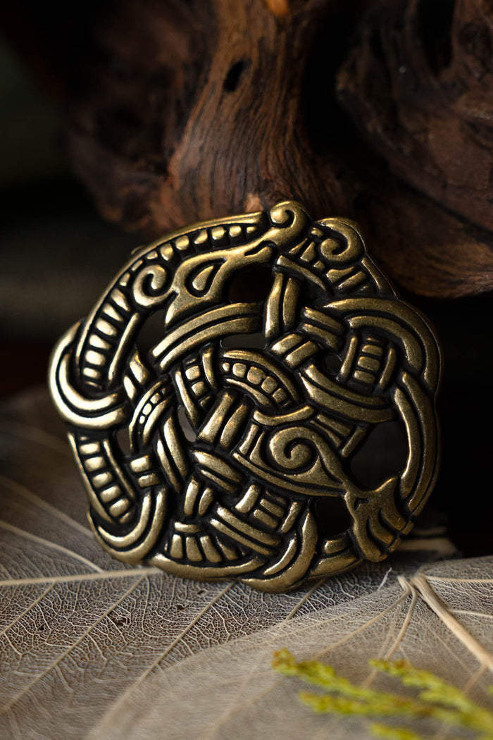 Garniture viking Midgard serpent, en laiton