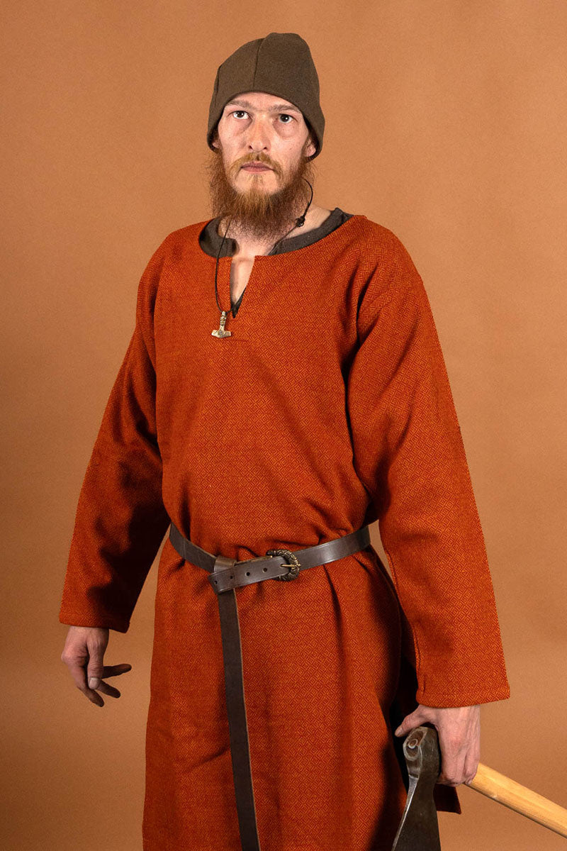 Wikińska czapka Birka, 100% wełna, brązowa