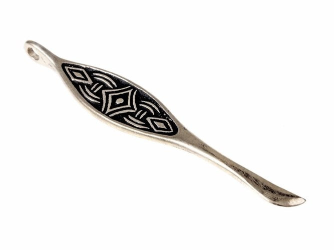 Limpiador de uñas vikingo Birka tumba 660, plateado