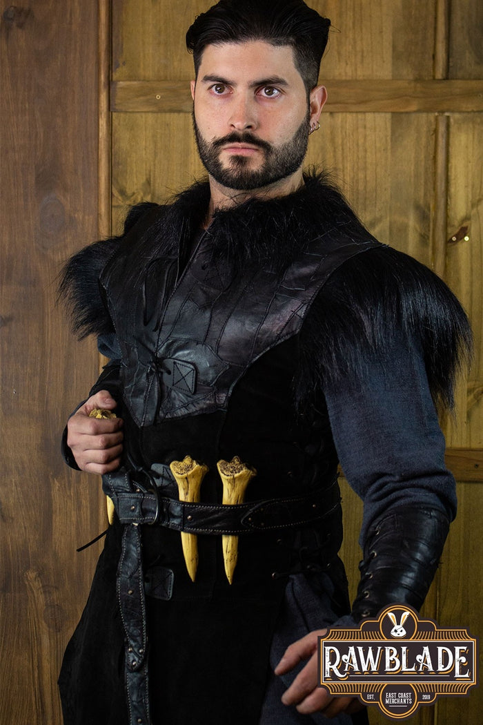 Raven læderjerkin – sort