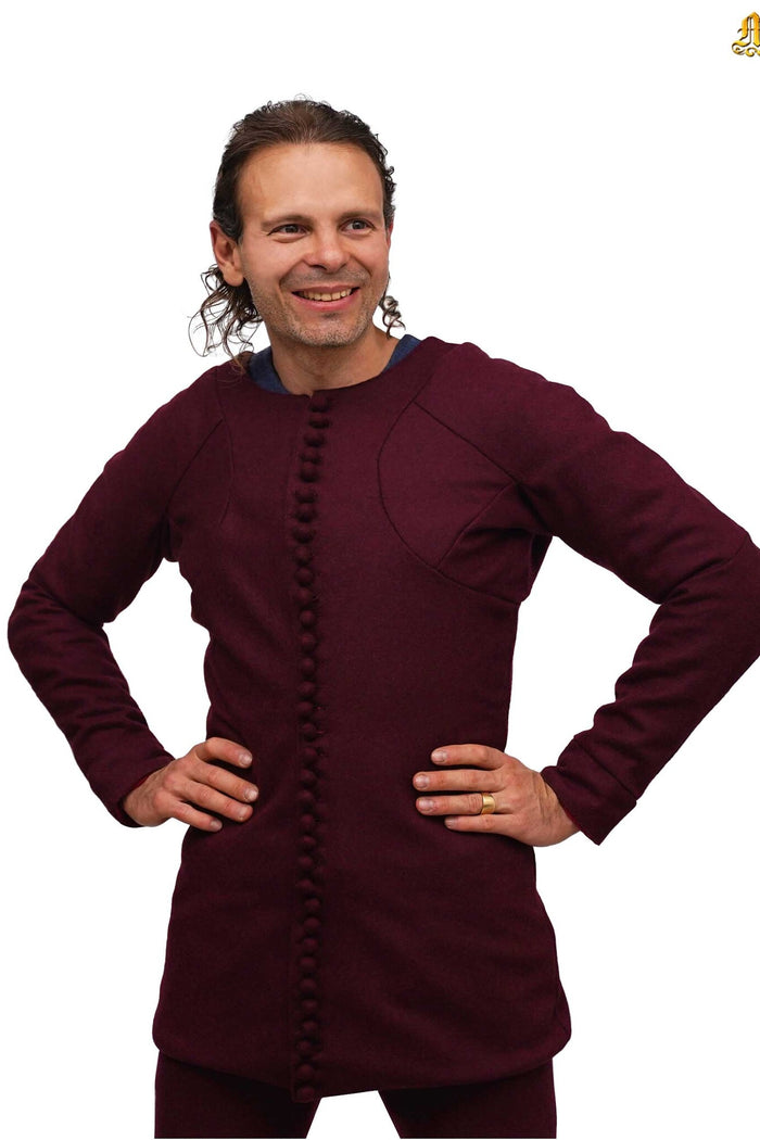 Pourpoint du XIVe siècle Charles de Blois, laine, rouge foncé