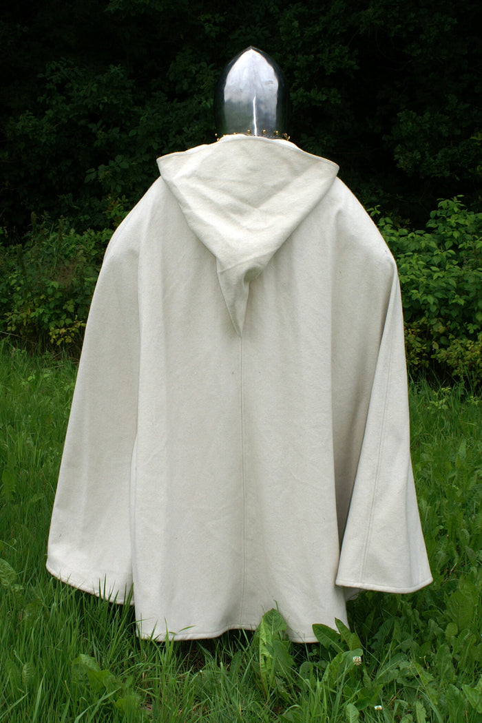 Historisk teutonerkappe, uldblanding, creme