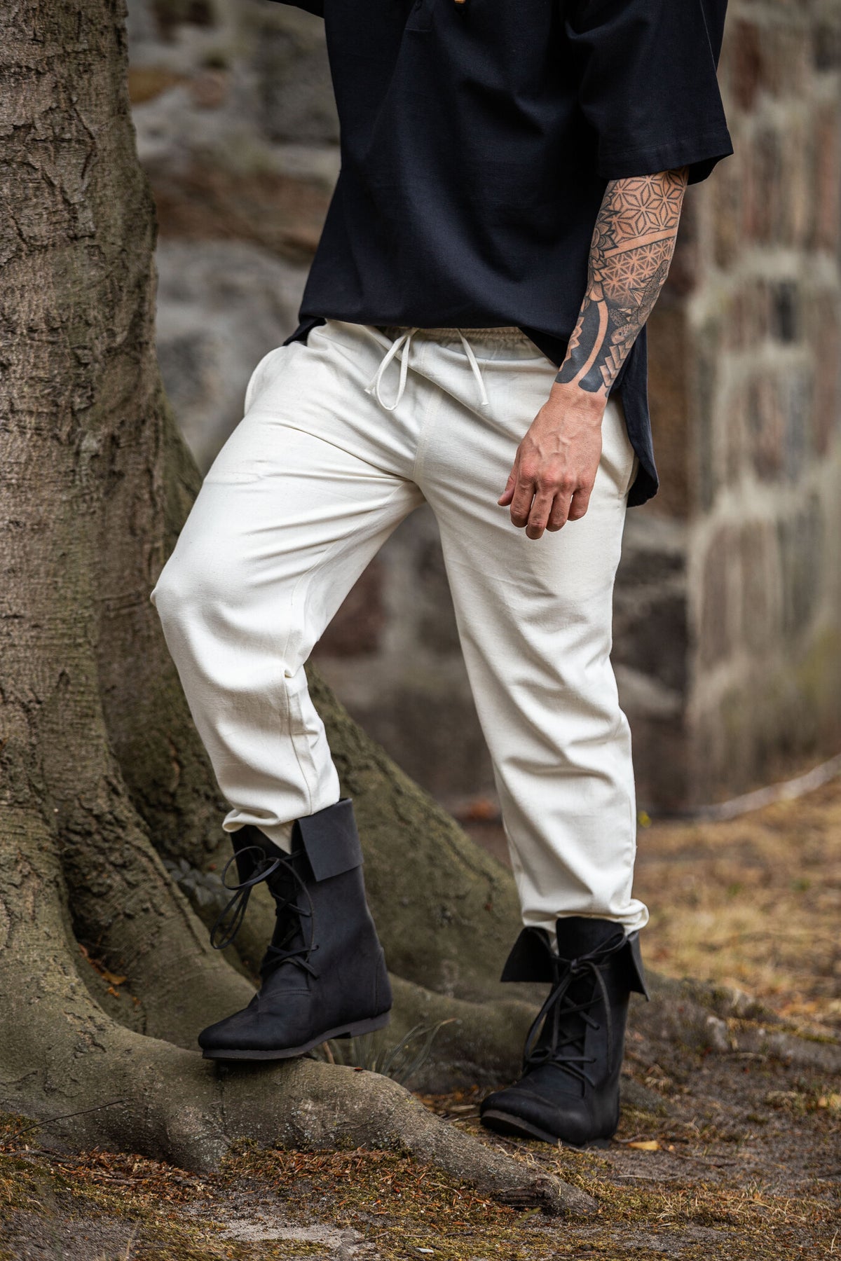 Cotton trousers Alin, cream