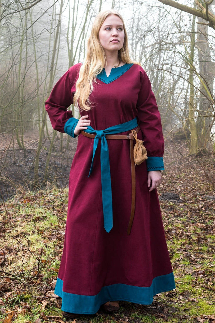 Viking dress Helga, red-blue