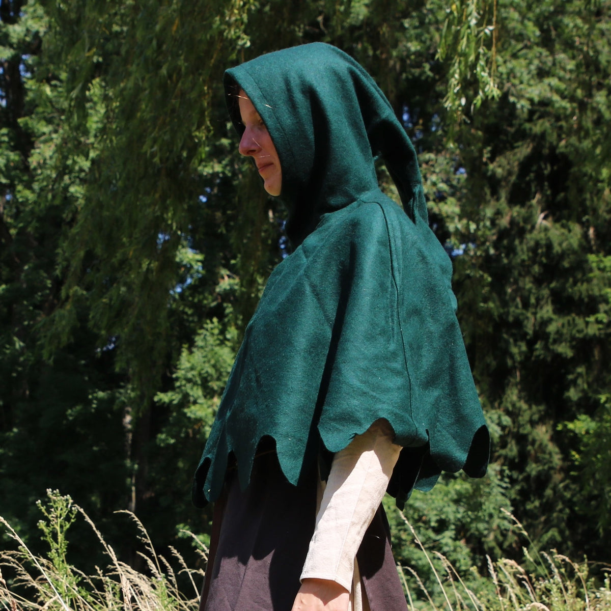 Wełniany kaptur (kaproen), zielony