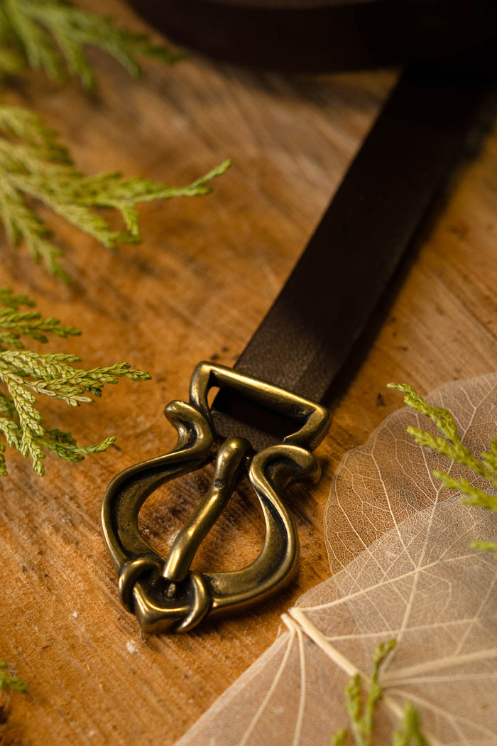 Lanière de ceinture en cuir, 15 mm / 190 cm, marron